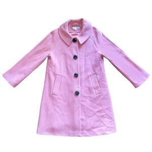 Boden Wool Sz XL Pink Trench Coat Waffle Knit Twee Coquette Office Corp Career